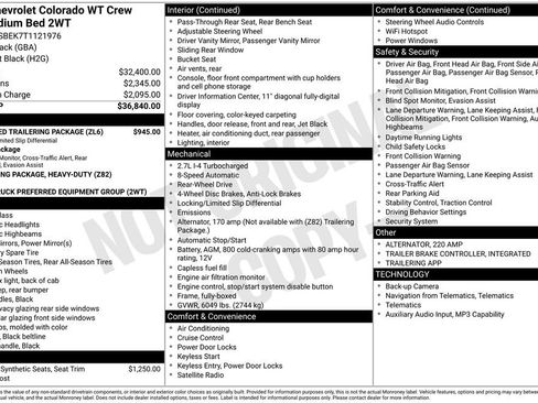 New 2026 Chevrolet Colorado W/T w/ Advanced Trailering Package image 30