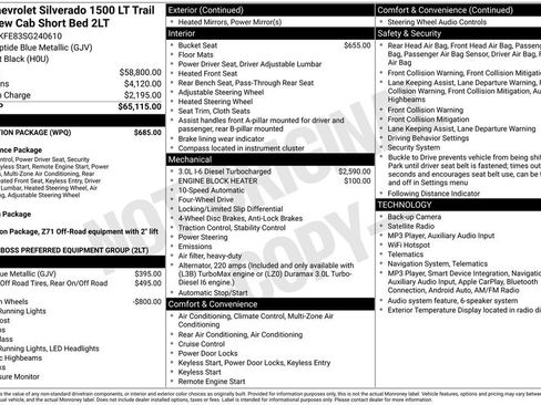 Used 2025 Chevrolet Silverado 1500 LT Trail Boss w/ Protection Package AWD/4WD image 1
