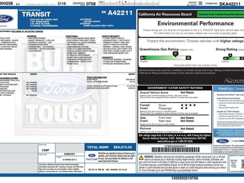 Used 2025 Ford Transit 250 148 High Roof Extended AWD w/ Load Area Protection Package image 2