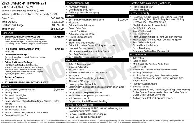 Used 2024 Chevrolet Traverse Z71 w/ Enhanced Driving Package AWD/4WD image 8