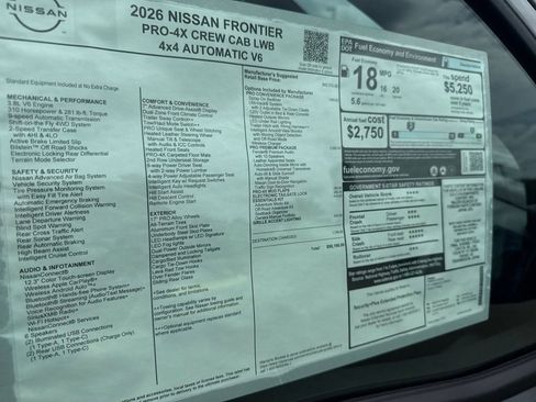 New 2026 Nissan Frontier PRO-4X AWD/4WD image 9