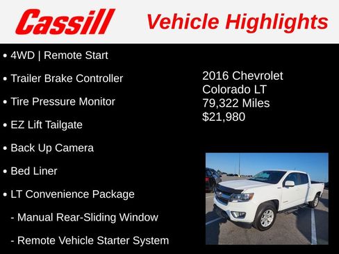 Used 2016 Chevrolet Colorado LT w/ LT Convenience Package AWD/4WD image 3