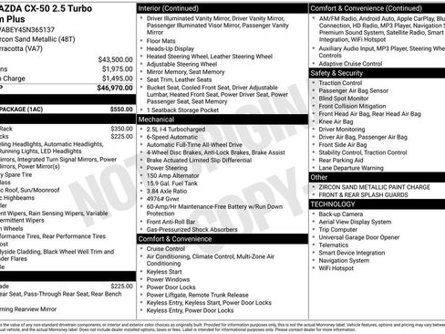 Certified 2025 MAZDA CX-50 2.5 Turbo w/ Accent Package AWD/4WD image 40