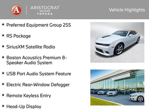 Used 2014 Chevrolet Camaro SS w/ RS Package RWD image 2