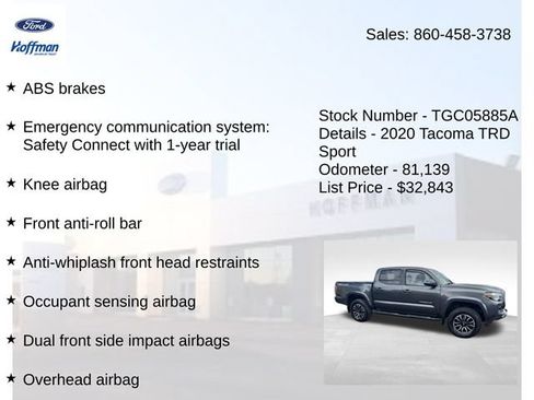 Used 2020 Toyota Tacoma TRD Sport w/ TRD Premium Sport Package AWD/4WD image 25