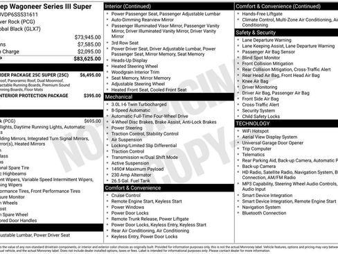 Certified 2025 Jeep Wagoneer Series III w/ Quick Order Package 25C Super AWD/4WD image 2