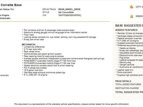 Used 2002 Chevrolet Corvette Convertible w/ Preferred Equipment Group2 image 4