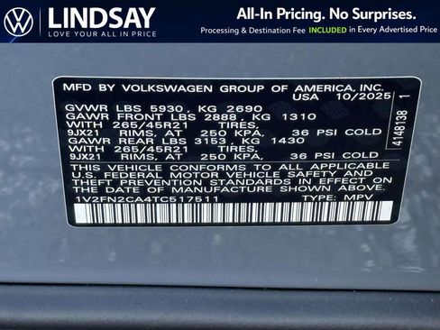 New 2026 Volkswagen Atlas SEL Premium R-Line AWD/4WD image 22