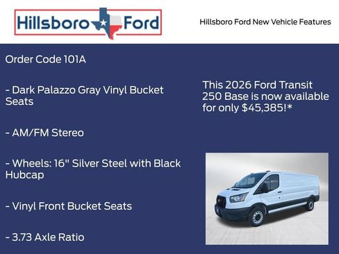 New 2026 Ford Transit 250 Low Roof w/ Load Area Protection Package RWD image 5