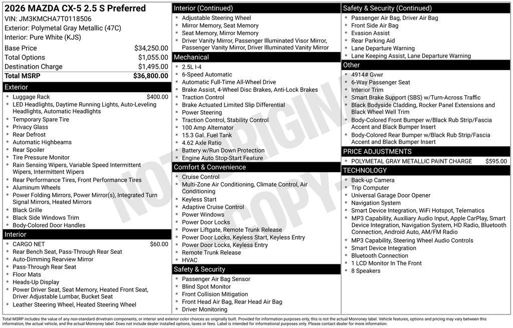New 2026 MAZDA CX-5 Preferred AWD/4WD image 2