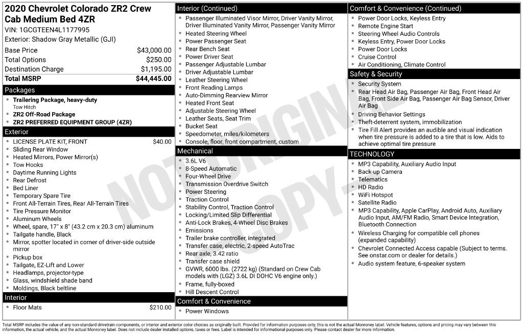 Used 2020 Chevrolet Colorado ZR2 AWD/4WD image 52