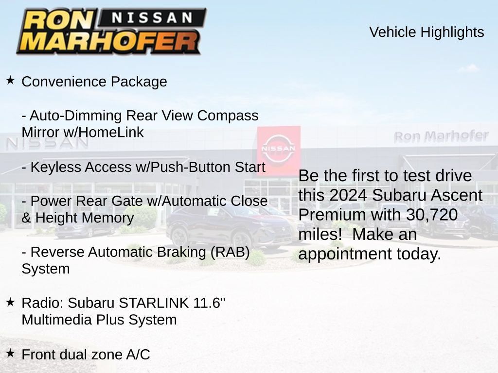 Used 2024 Subaru Ascent Premium w/ Convenience Package AWD/4WD image 2