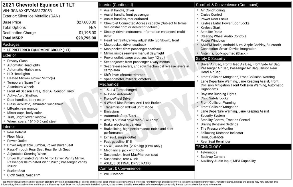 Used 2021 Chevrolet Equinox LT FWD image 26