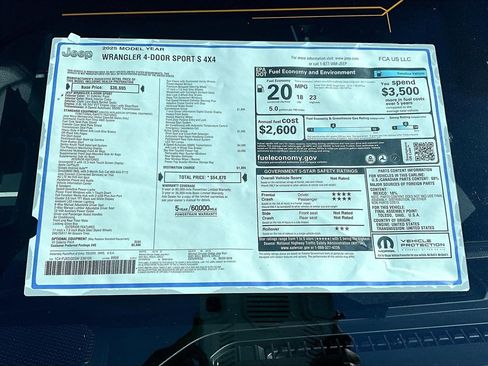New 2025 Jeep Wrangler Unlimited Sport AWD/4WD image 7