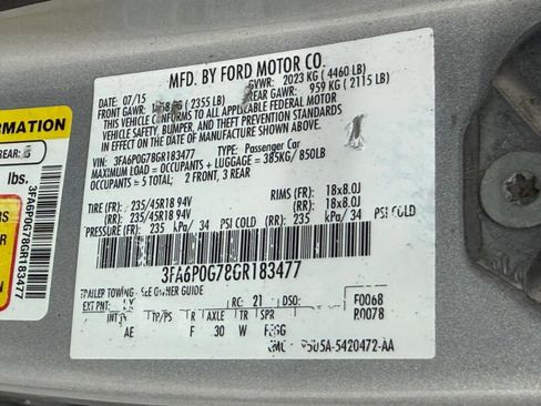 Used 2016 Ford Fusion S w/ Equipment Group 101A FWD image 32