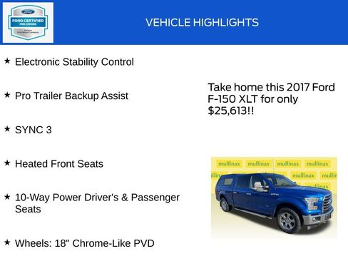 Used 2017 Ford F150 XLT w/ Equipment Group 302A Luxury image 19