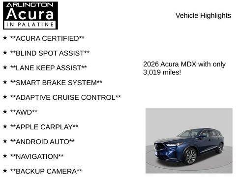 Certified 2026 Acura MDX SH-AWD w/ Technology Package image 7