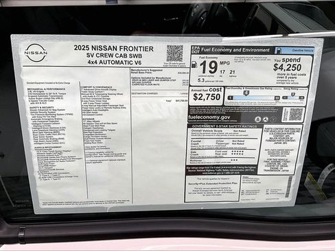 New 2025 Nissan Frontier SV AWD/4WD image 78