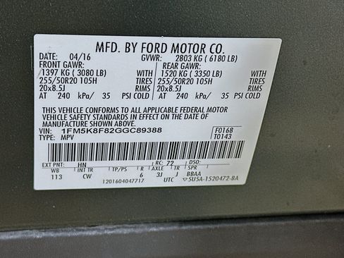 Used 2016 Ford Explorer Limited AWD/4WD image 12
