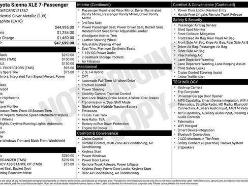 Used 2024 Toyota Sienna XLE AWD/4WD image 2