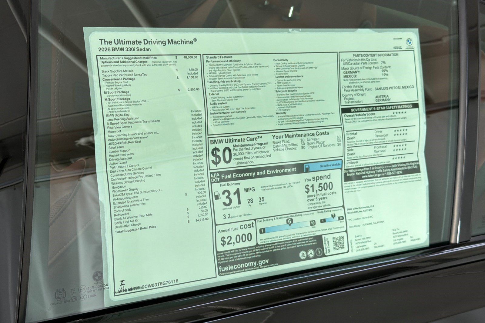 New 2026 BMW 330i Sedan w/ M Sport Package RWD image 29