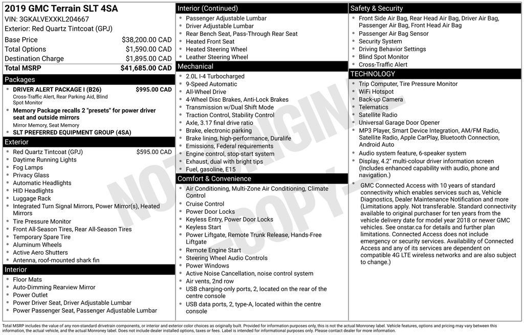 Used 2019 GMC Terrain SLT w/ Driver Alert Package I AWD/4WD image 5