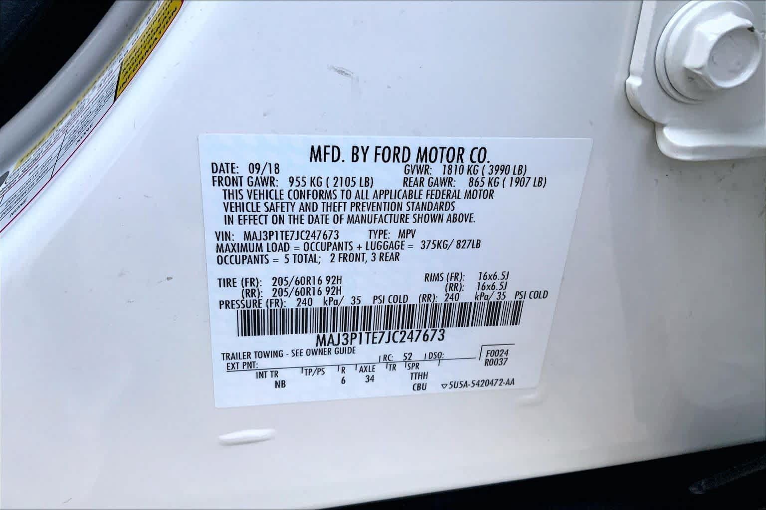 Used 2018 Ford EcoSport SE w/ SE Convenience Package FWD image 35