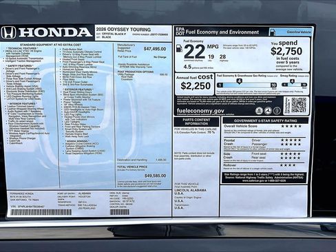 New 2026 Honda Odyssey Touring image 19