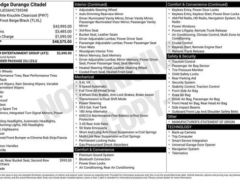 Used 2017 Dodge Durango Citadel w/ Premium Entertainment Group AWD/4WD image 34