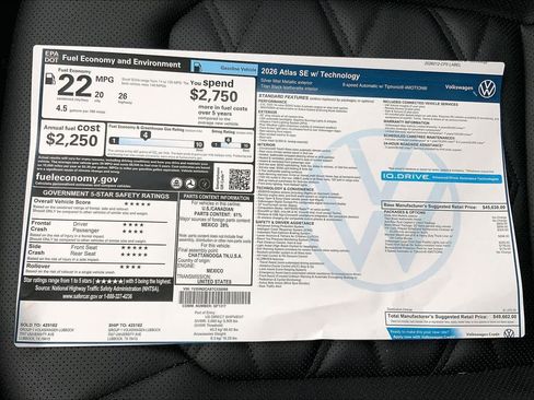 New 2026 Volkswagen Atlas SE AWD/4WD image 22