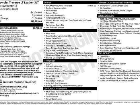 Used 2023 Chevrolet Traverse LT w/ LT Premium Package AWD/4WD image 7