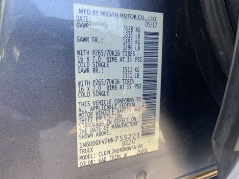 Used 2017 Nissan Frontier SV w/ SV Value Truck Package image 10