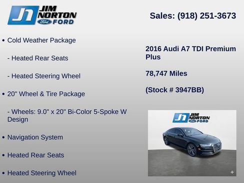 Used 2016 Audi A7 TDI Premium Plus w/ 20" Wheel & Tire Package AWD/4WD image 8