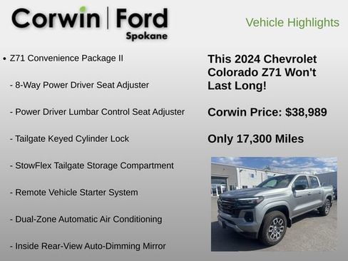 Used 2024 Chevrolet Colorado Z71 w/ Z71 Convenience Package 2 AWD/4WD image 11