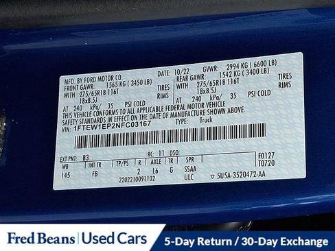 Certified 2022 Ford F150 XLT w/ Equipment Group 302A High image 30