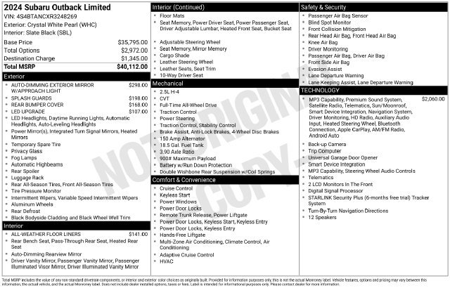 Certified 2024 Subaru Outback Limited AWD/4WD image 22