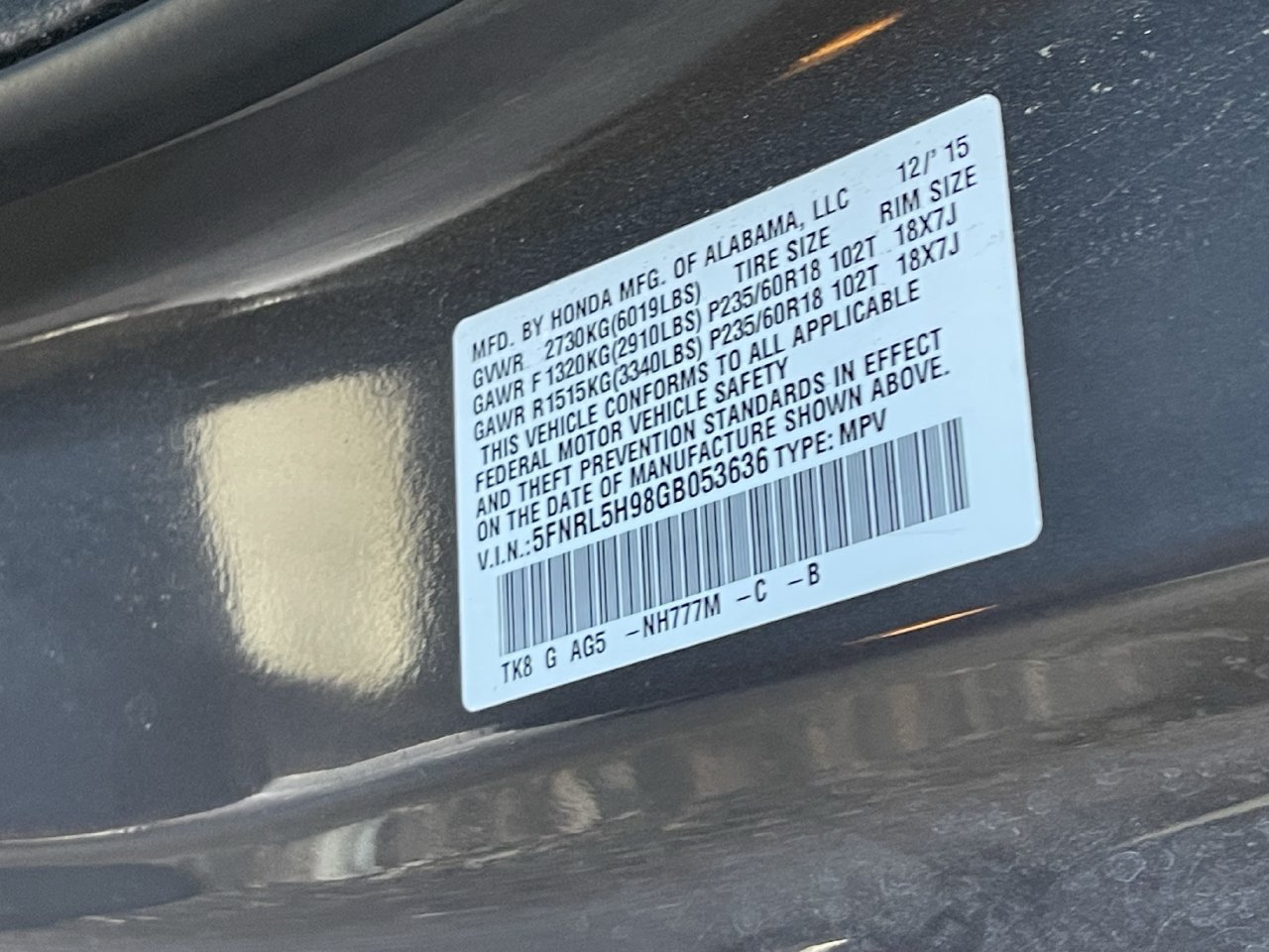 Used 2016 Honda Odyssey Touring Elite image 11