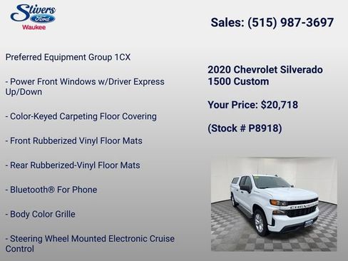 Used 2020 Chevrolet Silverado 1500 Custom w/ Custom Value Package AWD/4WD image 16