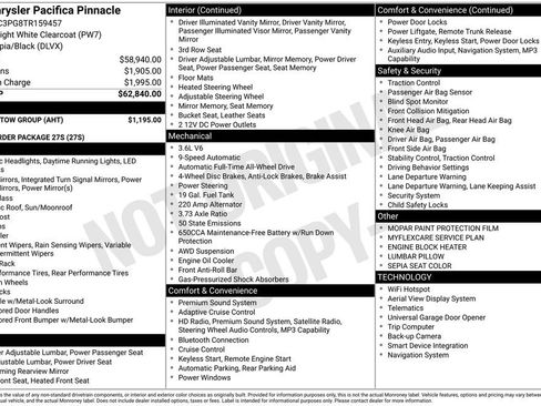 New 2026 Chrysler Pacifica Pinnacle w/ Trailer Tow Group image 37