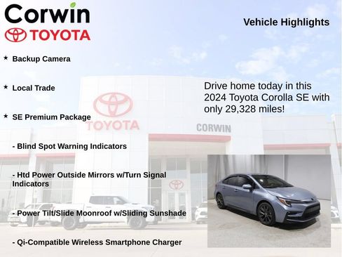 Used 2024 Toyota Corolla SE w/ SE Premium Package FWD image 6