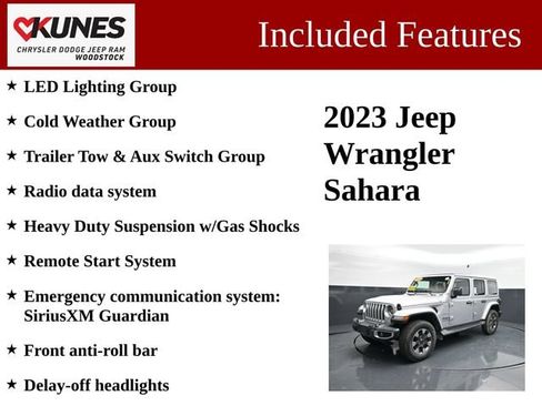 Used 2023 Jeep Wrangler Unlimited Sahara w/ LED Lighting Group AWD/4WD image 3