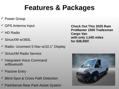Used 2025 RAM ProMaster 1500 w/ Premium Convenience Group FWD image 8