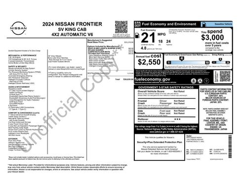 Certified 2024 Nissan Frontier SV w/ Technology Package image 37