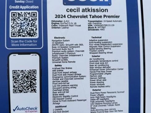 Used 2024 Chevrolet Tahoe Premier AWD/4WD image 20