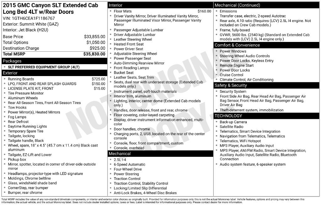 Used 2015 GMC Canyon SLT AWD/4WD image 4