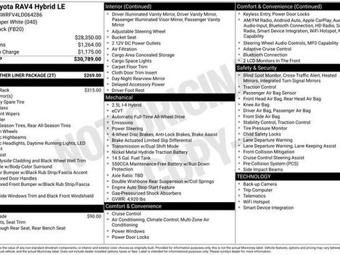 Used 2020 Toyota RAV4 LE w/ All Weather Liner Package AWD/4WD image 35