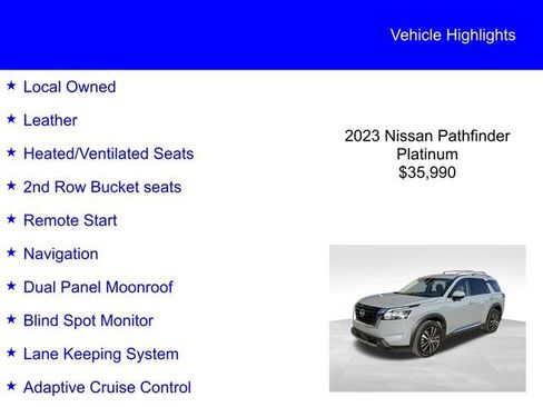 Used 2023 Nissan Pathfinder Platinum AWD/4WD image 2