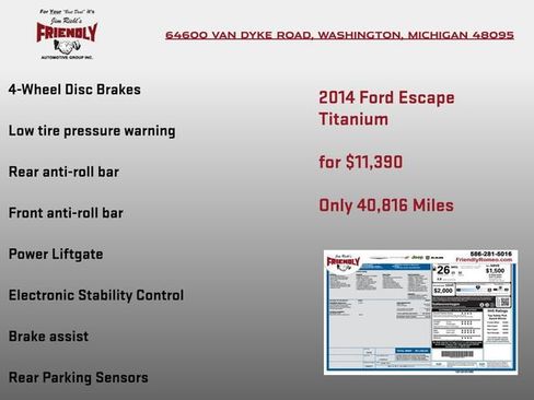 Used 2014 Ford Escape Titanium w/ Equipment Group 401A FWD image 6