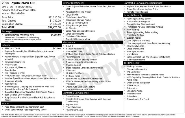 Used 2025 Toyota RAV4 XLE w/ Convenience Package FWD image 4