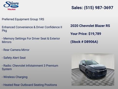 Used 2020 Chevrolet Blazer RS FWD image 8